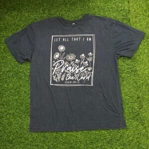 Women's Navy Bible Verse Quote Graphic Tee